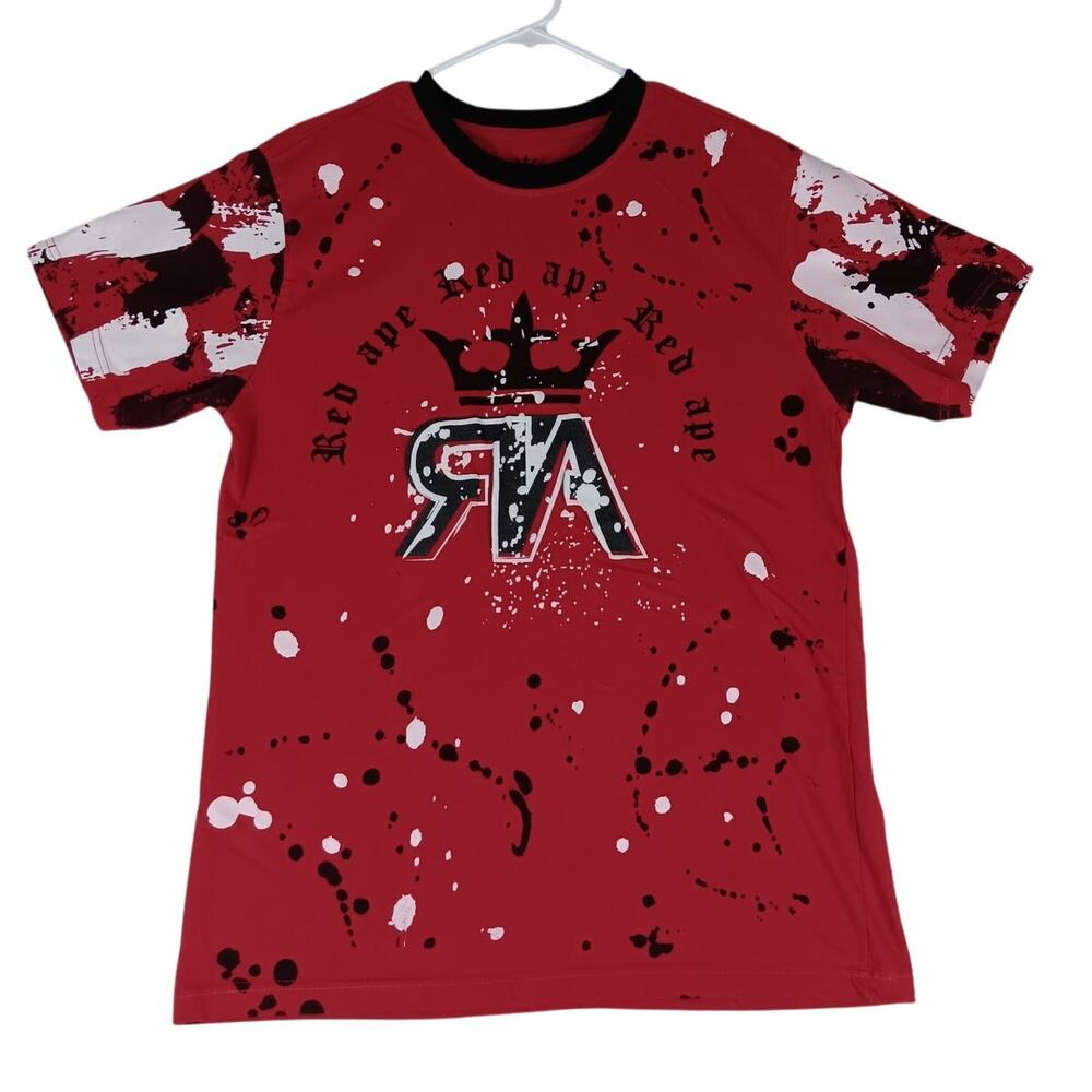 Red Ape Graphic T-Shirt Mens‎ XL Red Logo Spell Out Streetwear Hip Hop